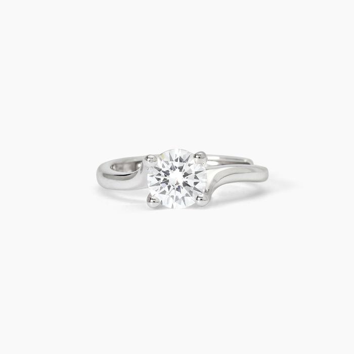 Anello solitario in argento abbraccio con zircone SOLITAIRE