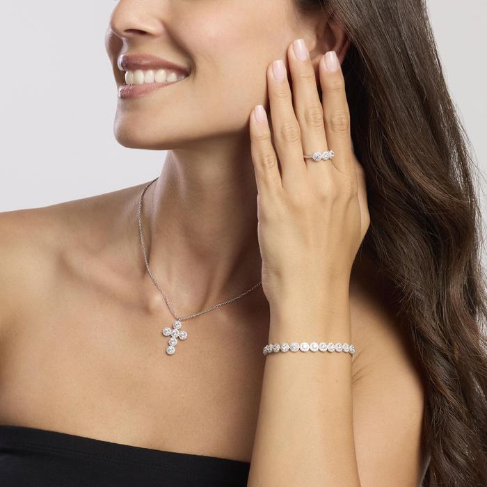Bracelet tennis en argent avec zircones blanches MILANESIENNE