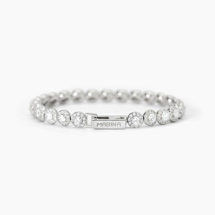 Bracelet tennis en argent avec zircones blanches MILANESIENNE
