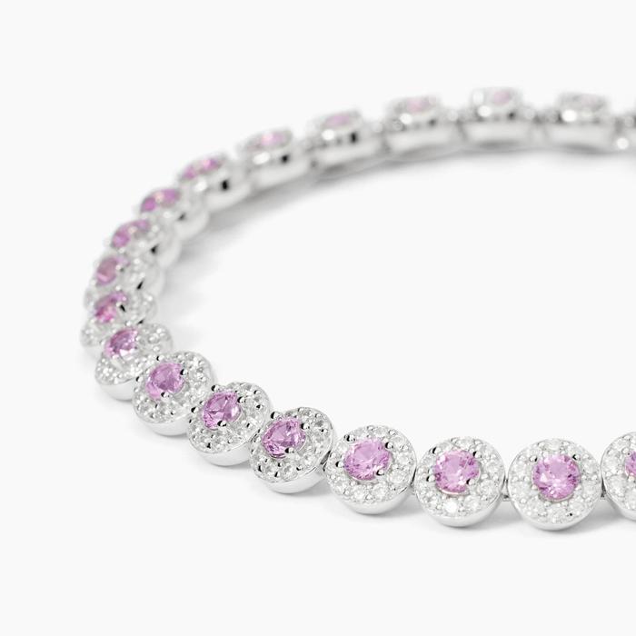 Bracelet tennis en argent avec tourmaline synthétique MILANESIENNE