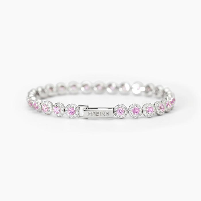 Bracelet tennis en argent avec tourmaline synthétique MILANESIENNE