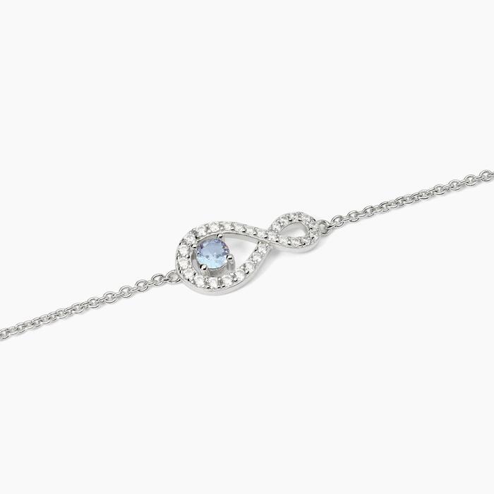 Bracelet en argent rhodié avec chaîne forzatina et infini ENDLESS