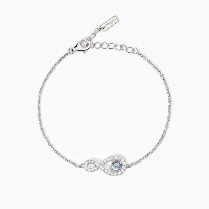 Bracelet en argent rhodié avec chaîne forzatina et infini ENDLESS