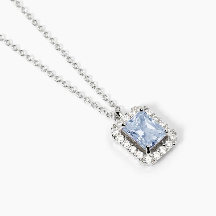 Collier ras du cou en argent avec aigue-marine synthétique INFINITE DESIRE