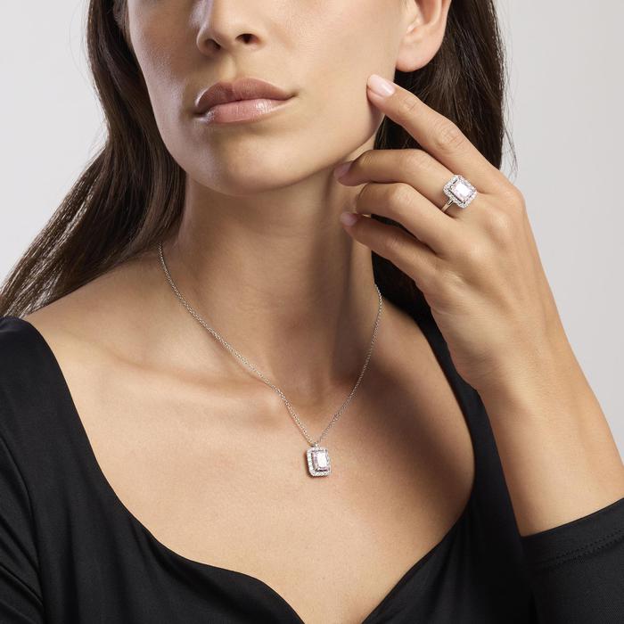 Girocollo in argento con zircone rosa DESIDERIO INFINITO