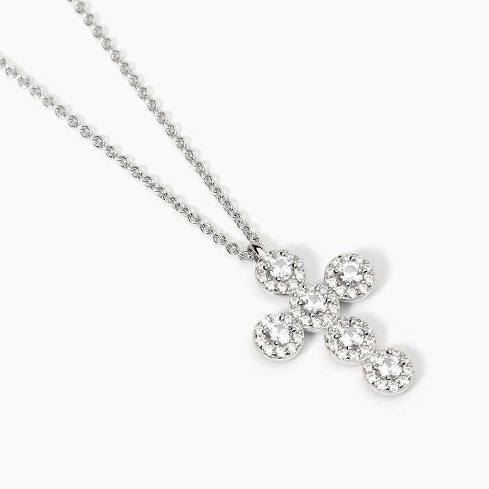 Collier ras du cou en argent avec pendentif croix MILANESIENNE