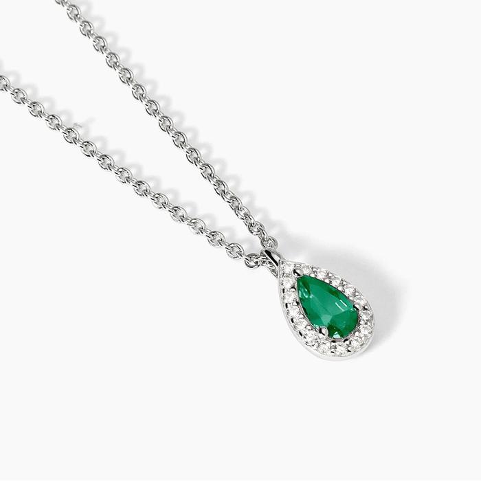 Silver choker with synthetic emerald and zirconia COOL OR RÉTRO?