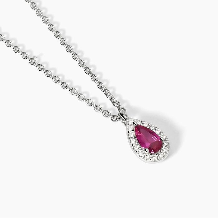 Silver choker with synthetic ruby ​​and zirconia COOL OR RÉTRO?