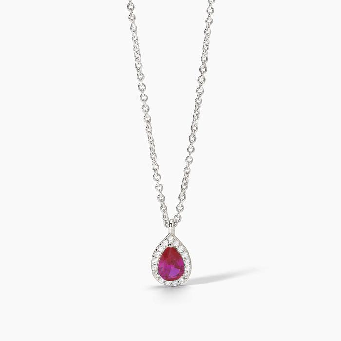 Silver choker with synthetic ruby ​​and zirconia COOL OR RÉTRO?