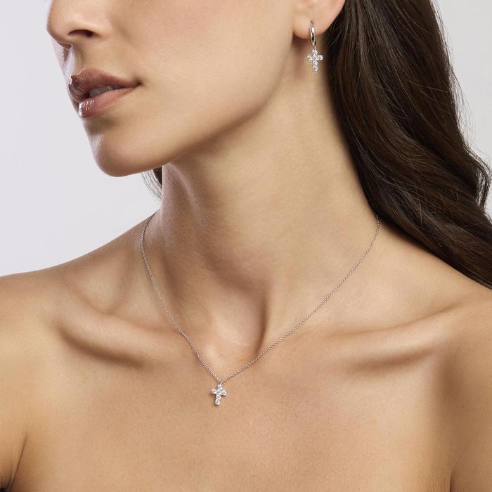 Boucles d'oreilles créoles avec pendentif croix SOUTHERN CROSS