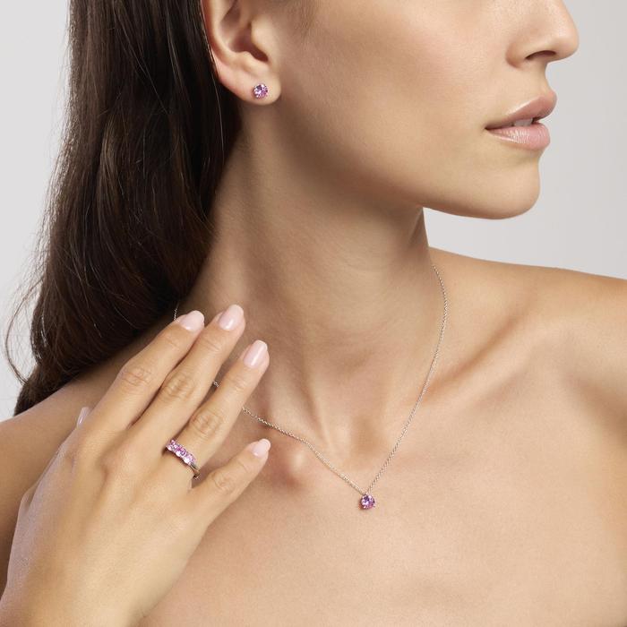 Boucles d'oreilles en argent et tourmaline synthétique brillante