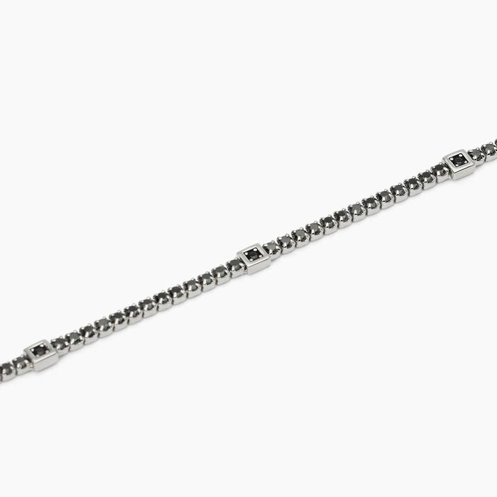 Bracciale tennis in argento con inserti quadrati GENTLEMAN