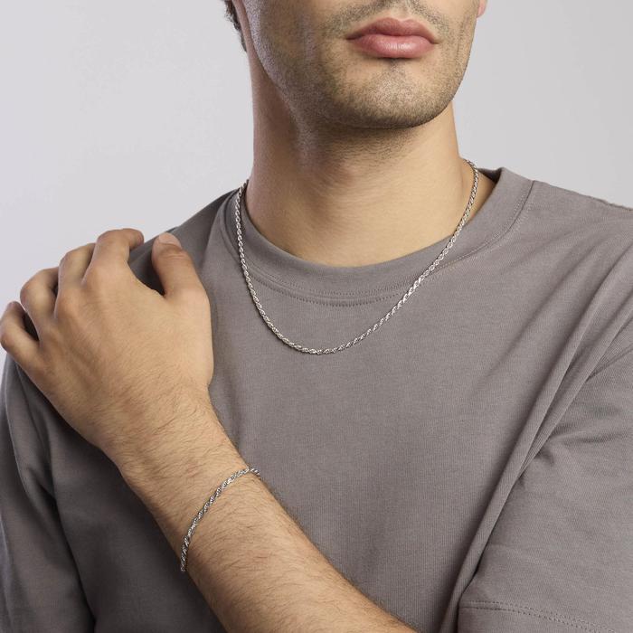 Collier en argent avec chaîne en corde EVERY DAY