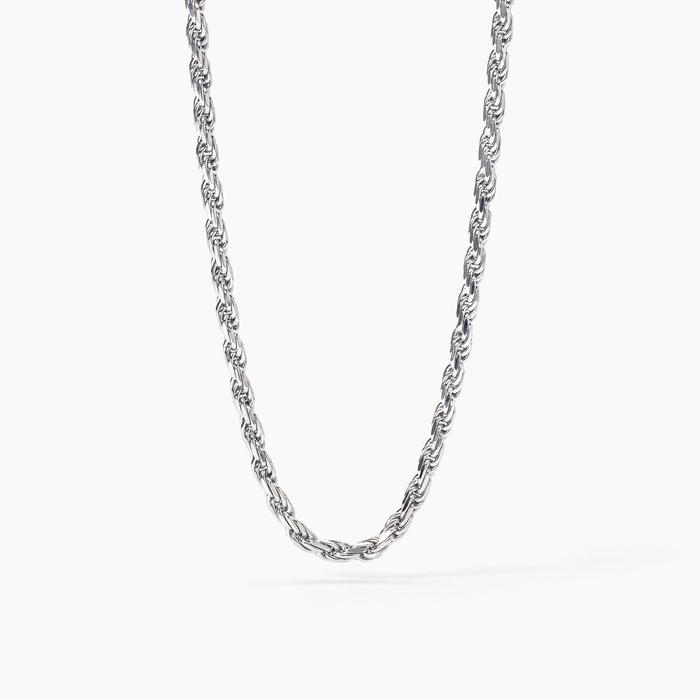 Collier en argent avec chaîne en corde EVERY DAY