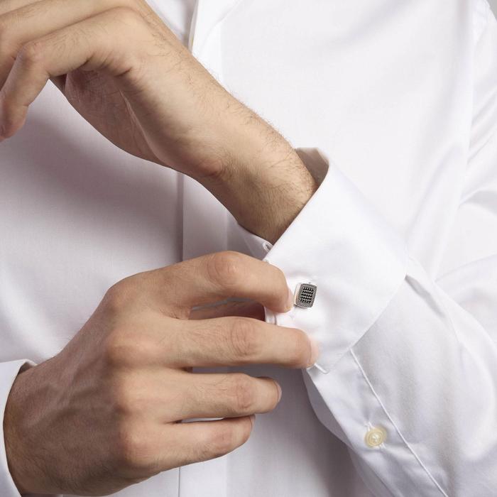 Boutons de manchette en argent cloutés FIRST CAPTAIN