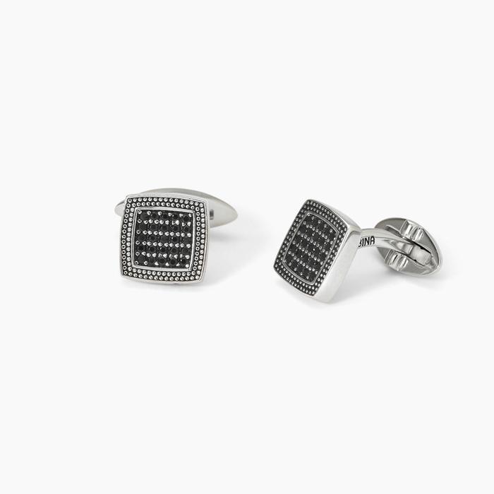 Boutons de manchette en argent cloutés FIRST CAPTAIN