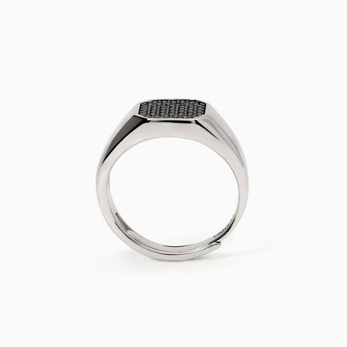 Men's ring in silver with black zirconia Primo Capitano