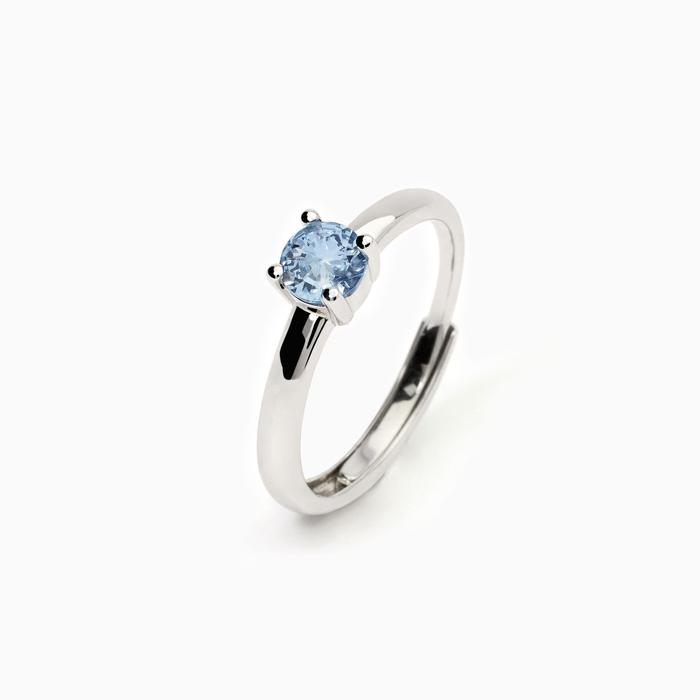 Anello donna in argento con acquamarina sintetica Isabel