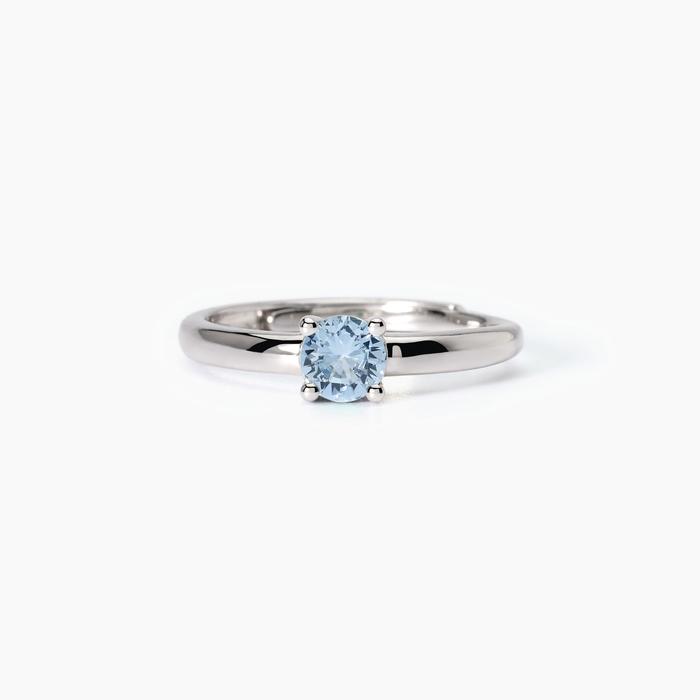 Bague femme Isabel en argent avec aigue-marine synthétique
