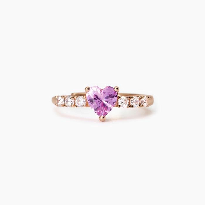Women's ring with synthetic tourmaline and zirconia Rouge