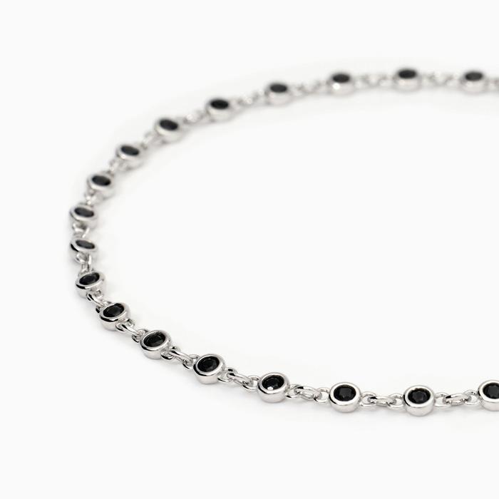 Bracciale uomo in argento con zirconi neri Skyline