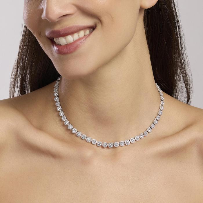 Collier tennis milanaisienne en argent avec zircone