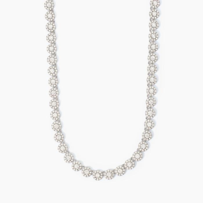 Collier tennis milanaisienne en argent avec zircone