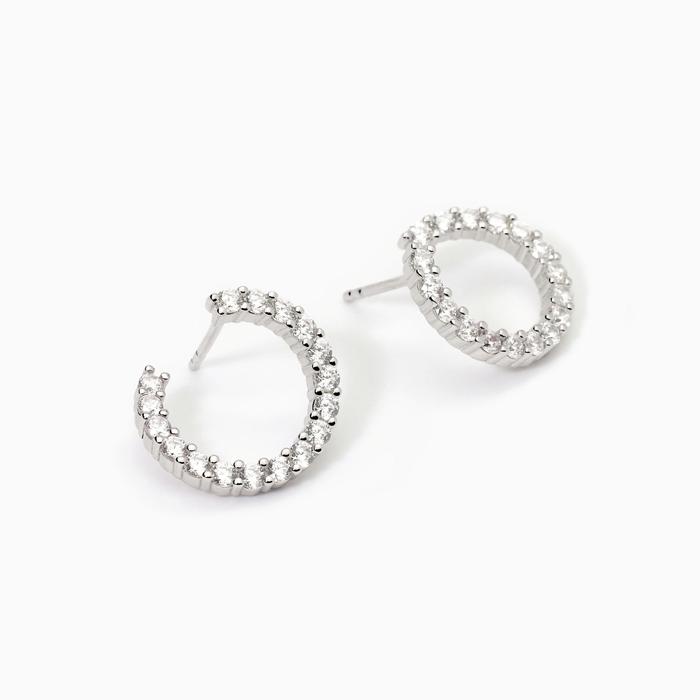 Orecchini in argento con zirconi Futurista