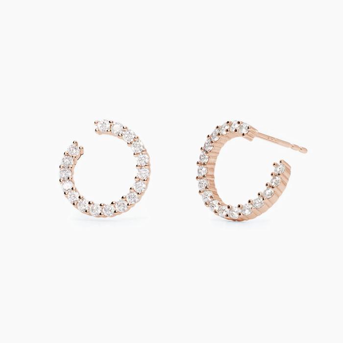 Orecchini in argento placcato oro rosa con zirconi Futurista