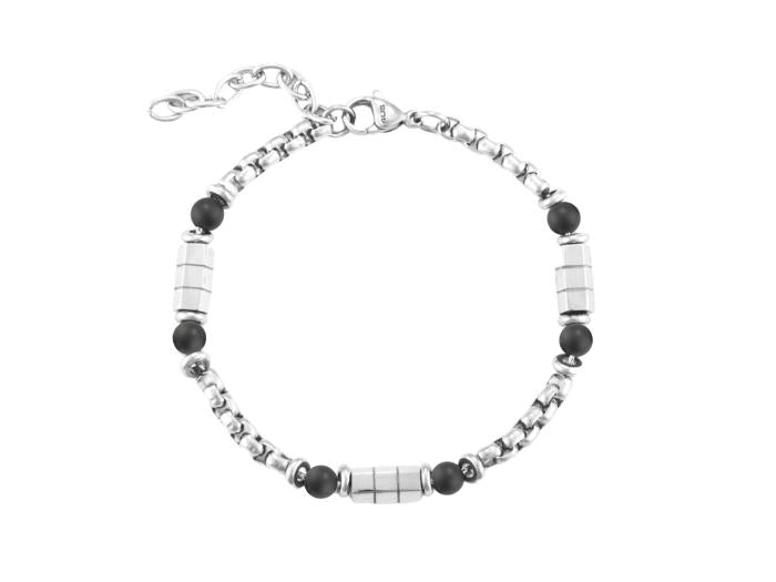Bracelet Onyx et Acier
