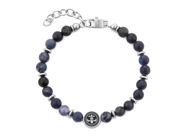 BRACCIALE GIGLIO E PIETRA SODALITE BLU