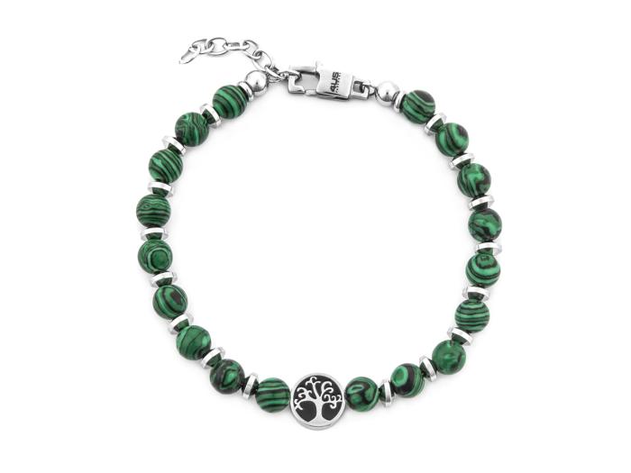 BRACCIALE ALBERO E MALACHITE VERDE