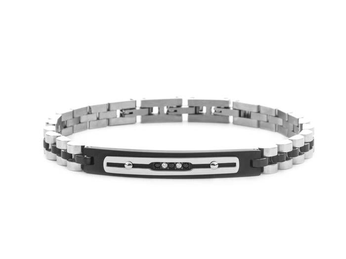 BRACCIALE ACCIAIO E ZIRCONI