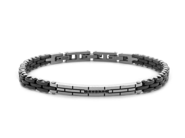 BRACCIALE ACCIAIO E CERAMICA