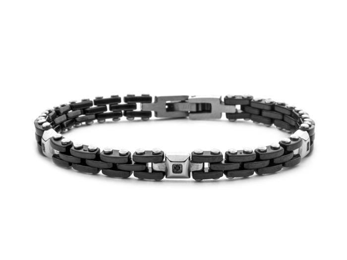 BRACCIALE ACCIAIO E CERAMICA