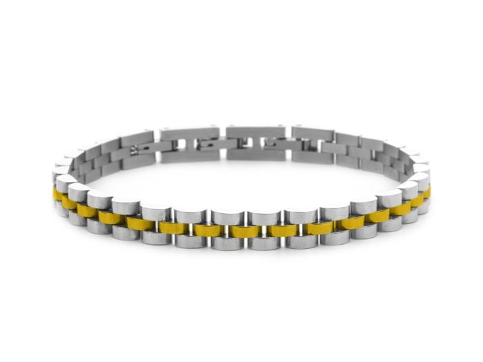 BRACCIALE ACCIAIO E PVD ORO