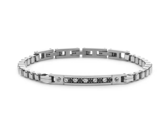 BRACCIALE ACCIAIO E ZIRCONI