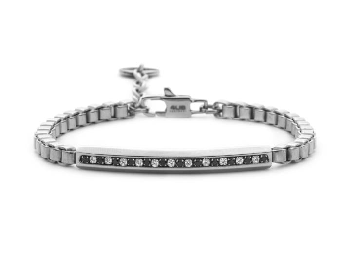 BRACCIALE ACCIAIO E ZIRCONI