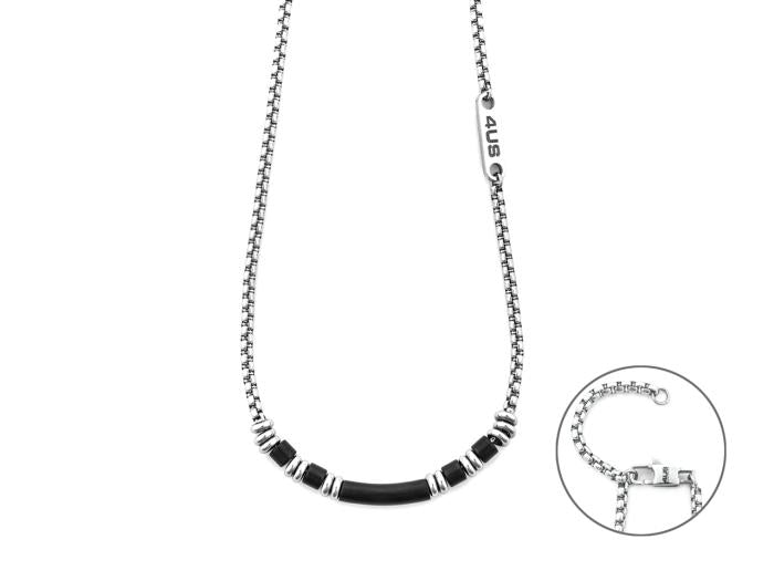 COLLANA ACCIAO E TUBI PVD NERO