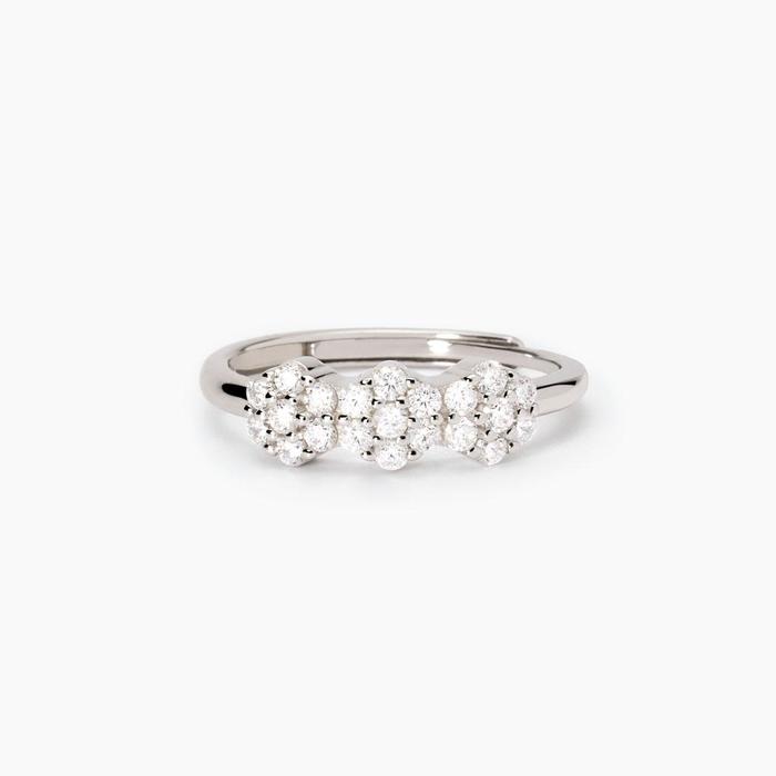 Bague en argent avec éléments floraux Fior Fiore