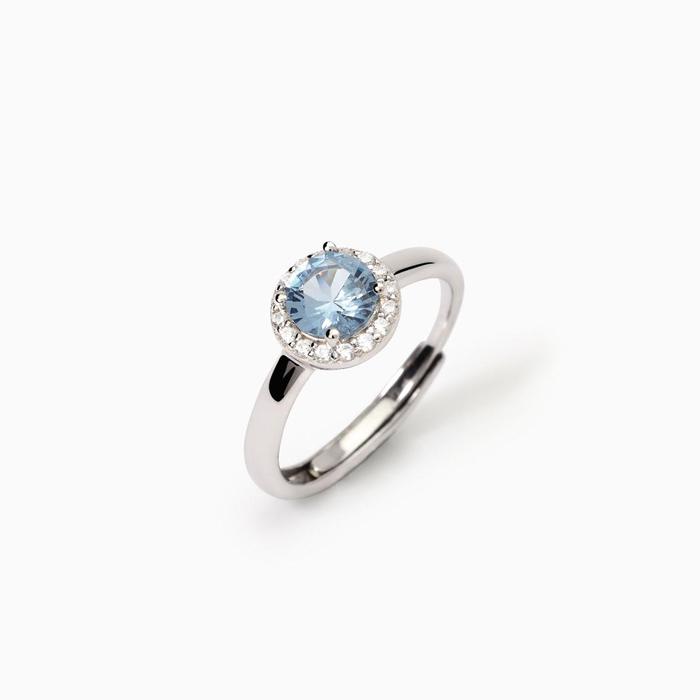 Anello con acquamarina sintetica Revival