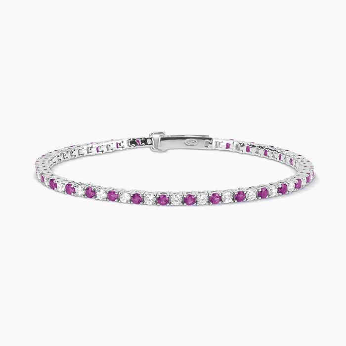 BRACELET DE TENNIS AVEC PIERRES COLORÉES