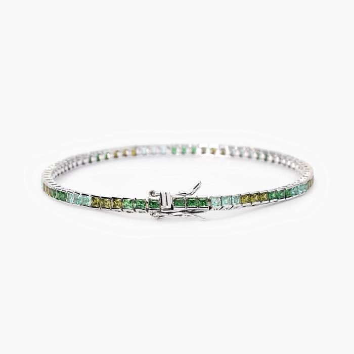 Bracelet de tennis Tennis Club en zircone multicolore verte