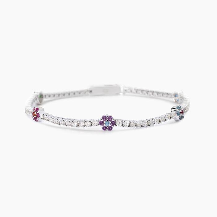 Bracelet tennis avec éléments floraux Fior Fiore