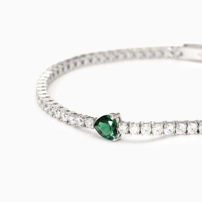 Bracciale tennis con smeraldo sintetico Tennis Club