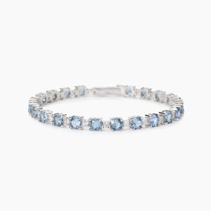 Bracelet Chapeau en aigue-marine synthétique
