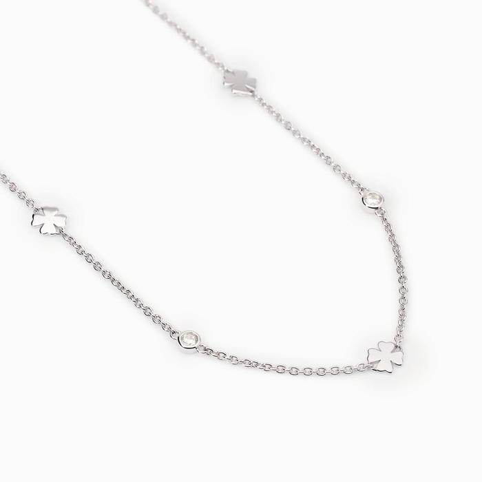 Collier ras du cou So Lucky en trèfle à quatre feuilles et zircone