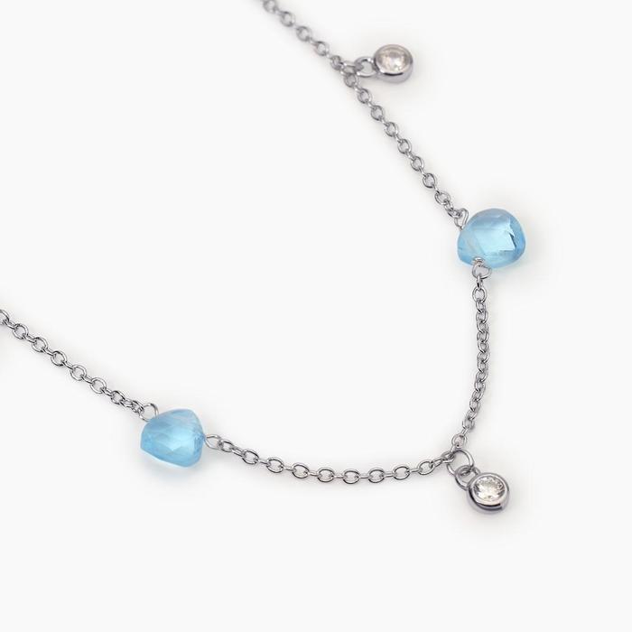 Collier ras du cou avec pendentif en verre bleu Beauty Code