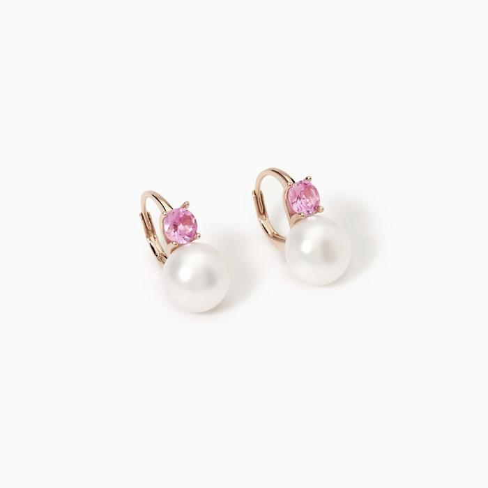 Boucles d'oreilles avec perles et tourmaline synthétique Faire-part de mariage