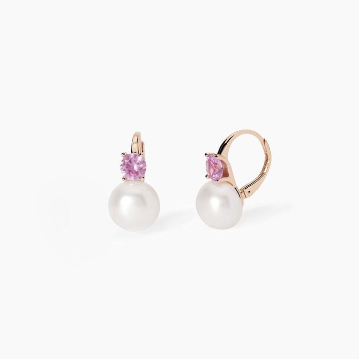Boucles d'oreilles avec perles et tourmaline synthétique Faire-part de mariage